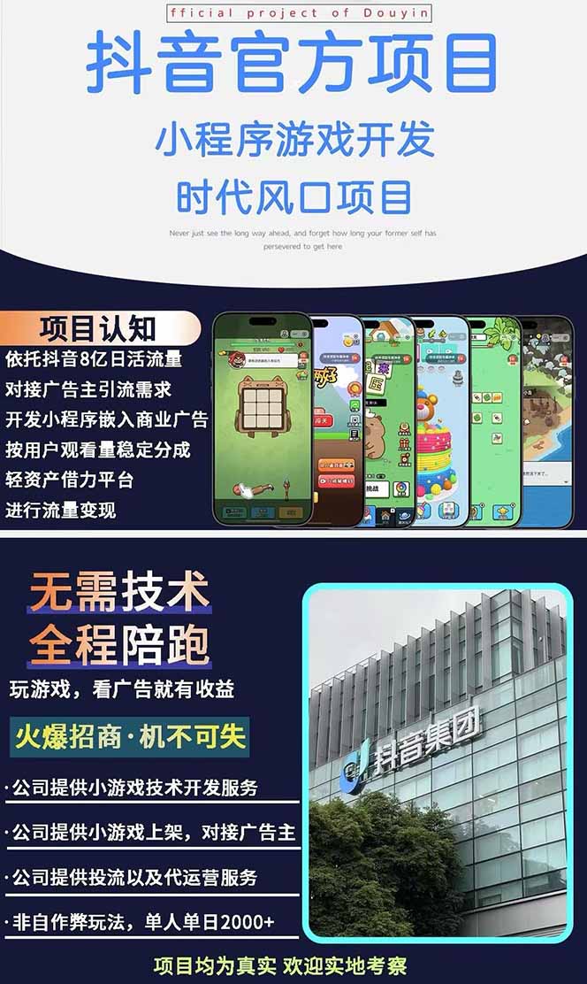 图片[1]-2025最热抖音官方项目 Ai时代风口项目小程序游戏开发 实测单个游戏日收…-黑斯坦丁项目网