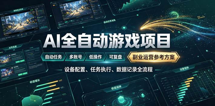 (19365期)AI全自动游戏躺賺副业:日入几百,稳定运行三年的项目! (19365期)AI全自动游戏躺賺副业:日入几百,稳定运行三年的项目!