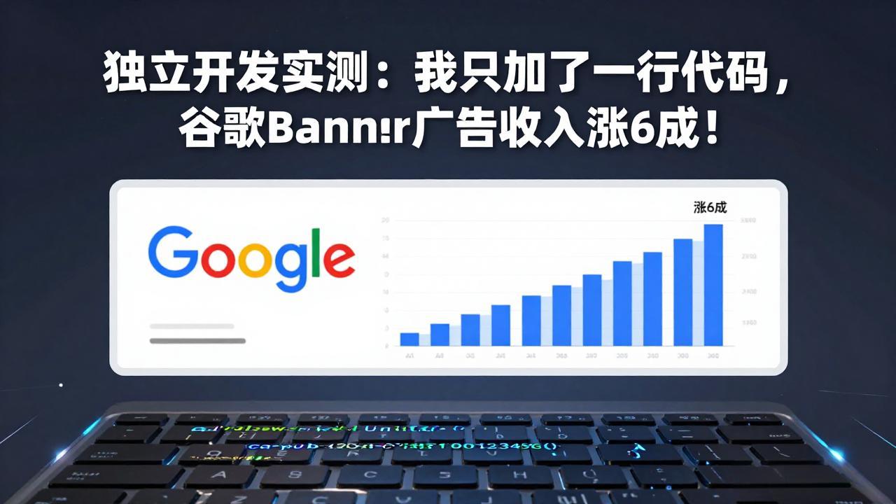 付费文章：独立开发实测：我只加了一行代码，谷歌Banner广告收入涨6成！